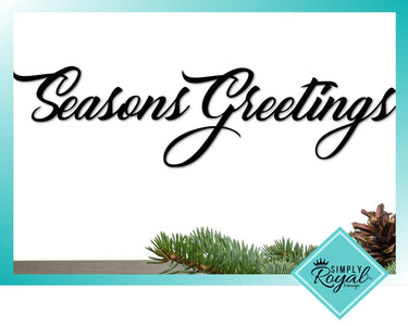 Seasons Greetings Sign | Metal Wall Decor | Steel Script Words for the Wall | Holiday Sign | Christmas Decor | Winter Sign | Office Decor